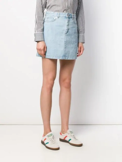 Shop Apc Jean Skirt In Blue