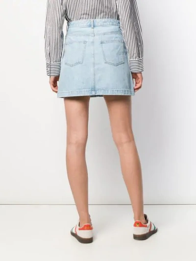 Shop Apc Jean Skirt In Blue