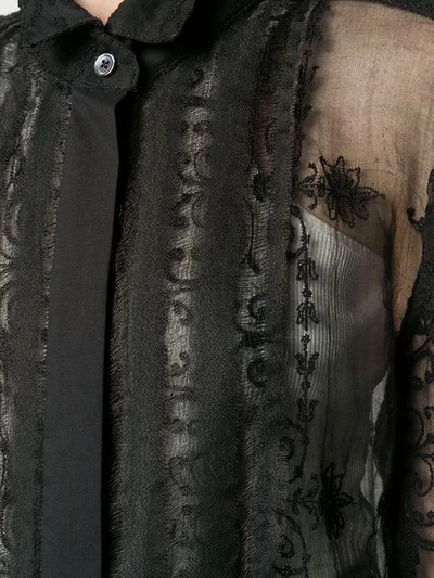 Shop Ann Demeulemeester Semi-transparentes Hemd - Schwarz In Black