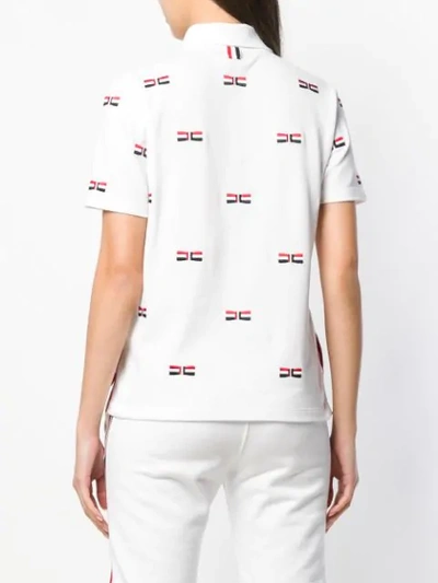 Shop Thom Browne Bow-embroidery Polo Top In White