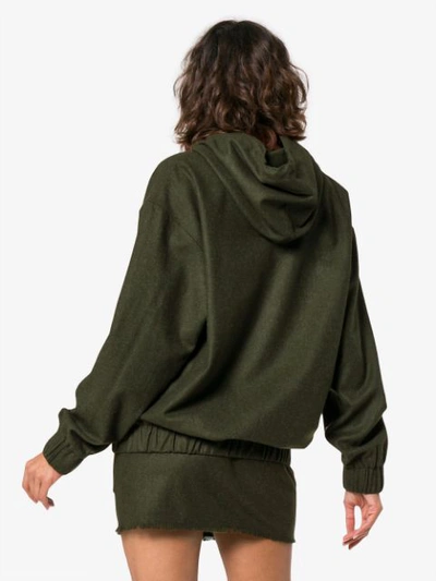 Shop Beau Souci Oversized Wool Hoodie In Green