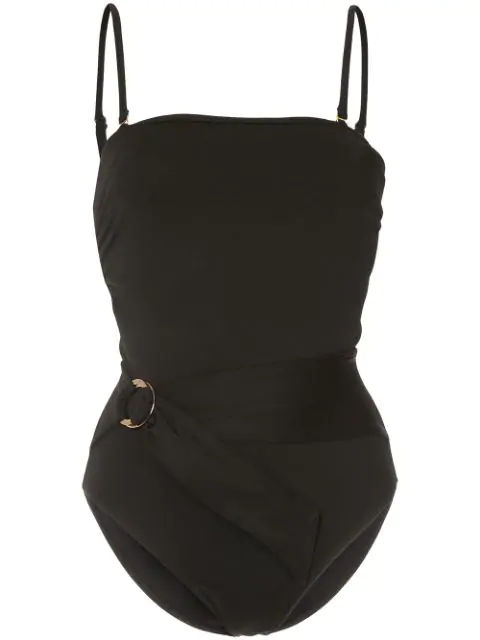 black belted swimsuit