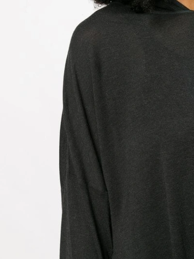 Shop Fine Edge Fine Knit Hooded Sweater In Black