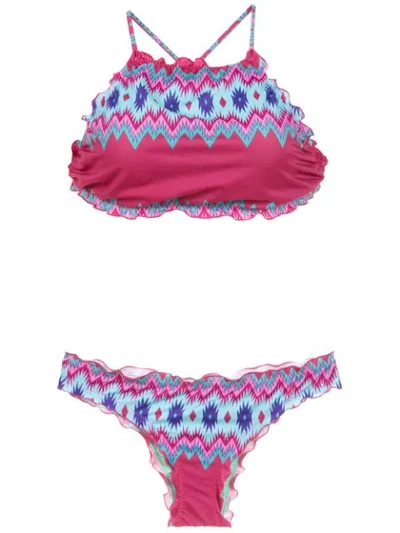 Shop Brigitte Printed Bikini Set In Pink