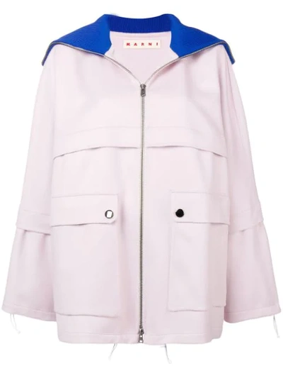 Shop Marni Relaxed Fit Coat In Pink