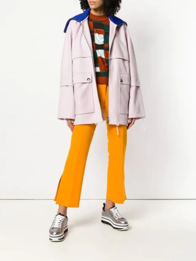 Shop Marni Relaxed Fit Coat In Pink