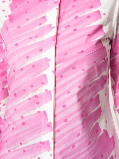 Shop Moschino Brushstroke Polka Dot Print Shirt In Pink