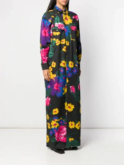 Shop Marques' Almeida Marques'almeida Floral Long-sleeve Maxi Dress - Black