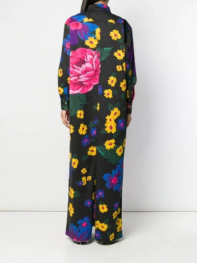 Shop Marques' Almeida Marques'almeida Floral Long-sleeve Maxi Dress - Black