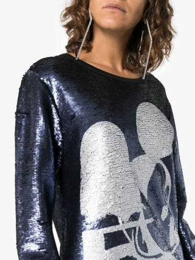 Shop Faith Connexion Mickey Sequin Embellished Blouse In Blue
