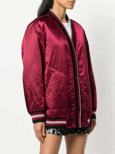 Shop Alexander Wang T Rib Trimmed Cardigan Jacket In Red