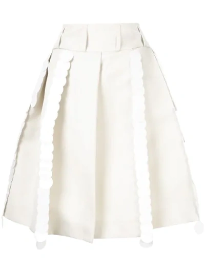 Shop Marni Pleated A-line Skirt In White