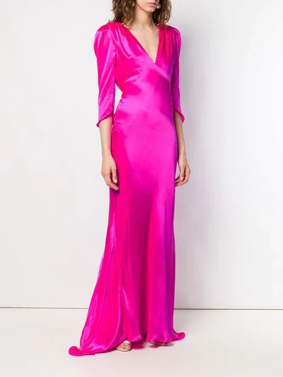 Shop Maria Lucia Hohan Derya Structured Shoulder Dress In Pink