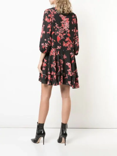 Shop Alice And Olivia Moore Floral Print Dress In Black