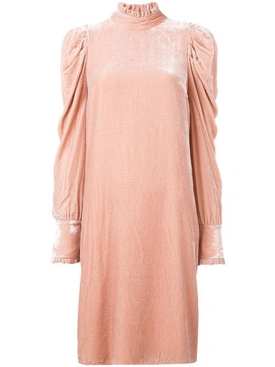 Shop Ulla Johnson Draped Sleeve Dress In Pink