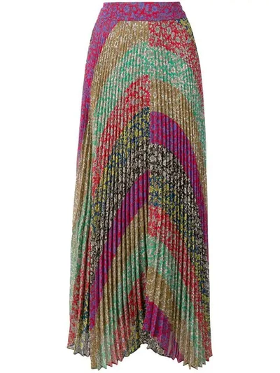 Shop Alice And Olivia Pleated Maxi Skirt In Green