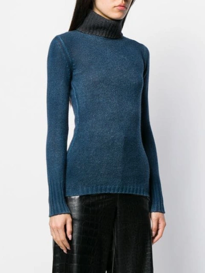 Shop Avant Toi Turtleneck Cashmere Jumper In Blue