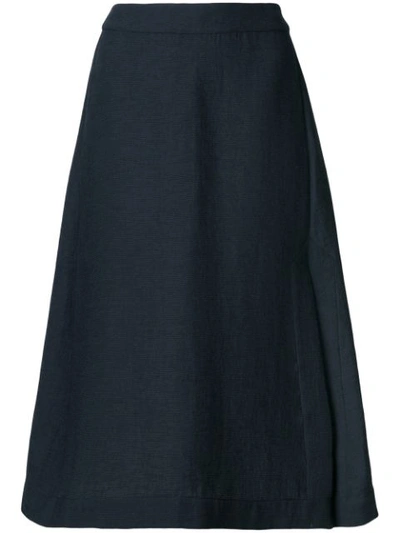 Shop Henrik Vibskov Inch Side Slit Ribbed Skirt - Blue