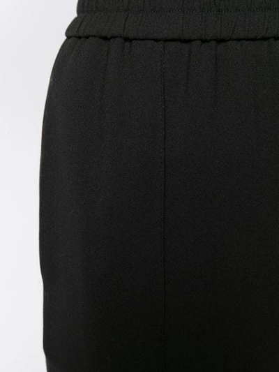Shop Msgm Elasticated Waist Trousers In Black