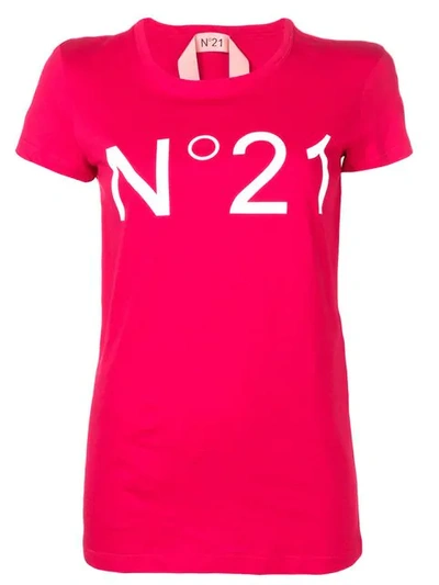 Shop N°21 Printed Logo T-shirt In Red