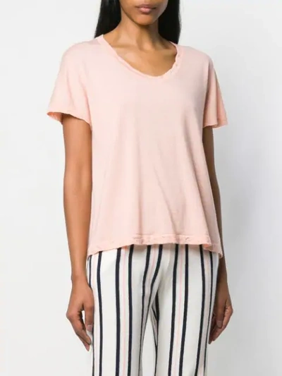 Shop Barrie Cashmere Distressed Trim Top In Pink