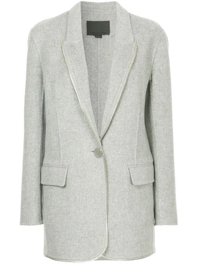 Shop Alexander Wang Single-breasted Coat In Grey