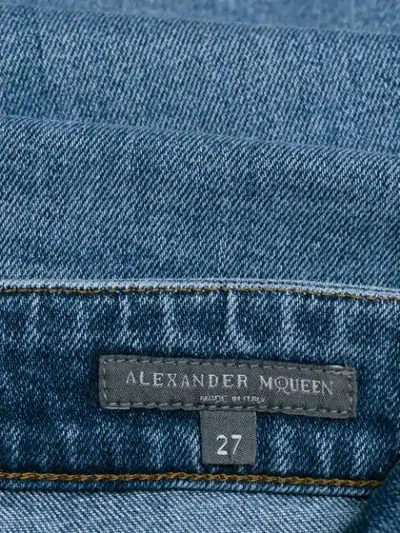 Shop Alexander Mcqueen Cropped Skinny Jeans In Blue