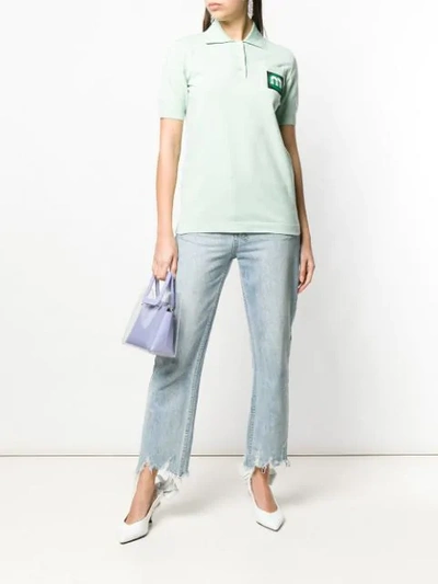 Shop Miu Miu Logo Polo Shirt In Green