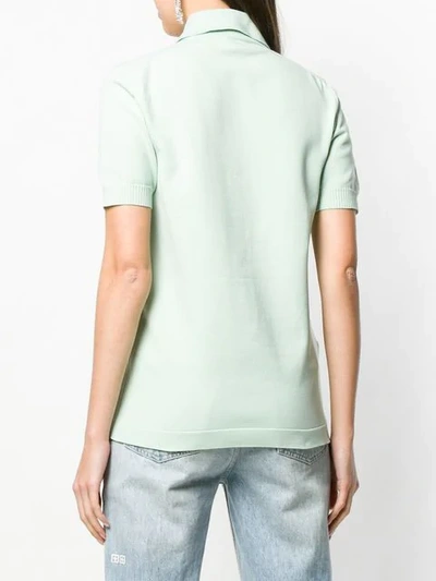 Shop Miu Miu Logo Polo Shirt In Green