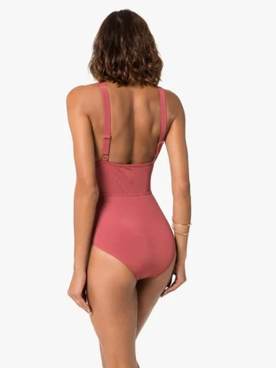 ZIMMERMANN SCULPT V-NECK SWIMSUIT - 粉色