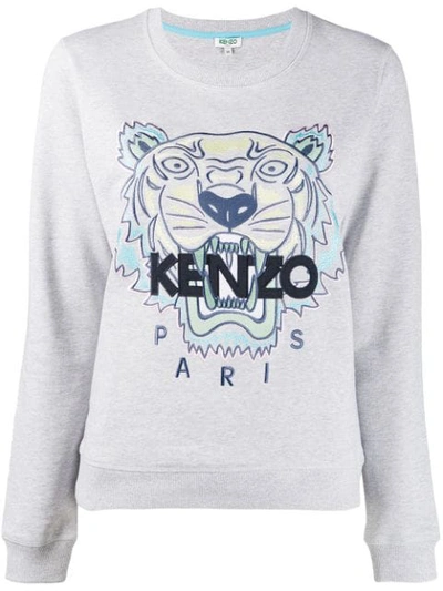 Shop Kenzo Sweatshirt Mit Tiger - Grau In Grey