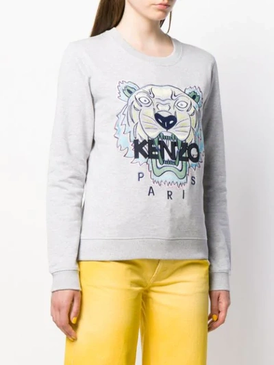 Shop Kenzo Sweatshirt Mit Tiger - Grau In Grey