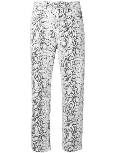 Shop Alexander Wang T Snakeskin Print Trousers In Grey
