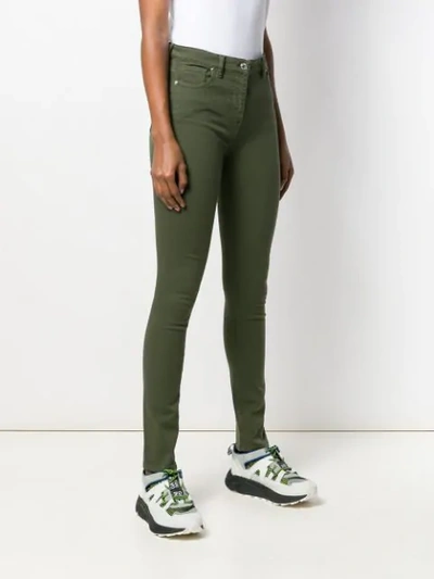 Shop Kenzo High Waisted Skinny Jeans In Green