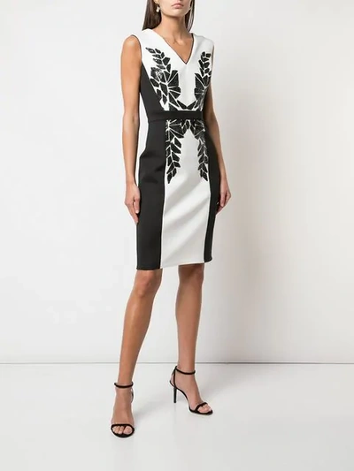 Shop Tadashi Shoji Fitted Sequinned Dress In White