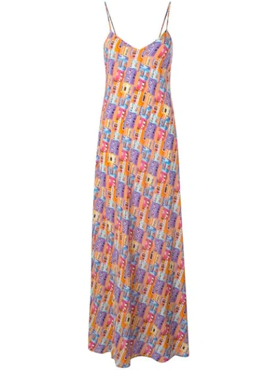 Shop Lhd Printed Maxi Dress In Multicolour