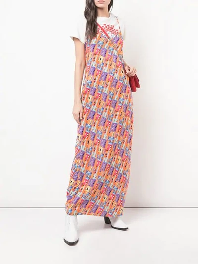 Shop Lhd Printed Maxi Dress In Multicolour