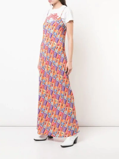 Shop Lhd Printed Maxi Dress In Multicolour