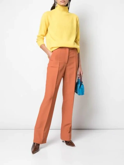 Shop Partow High-rise Straight Trousers In Orange