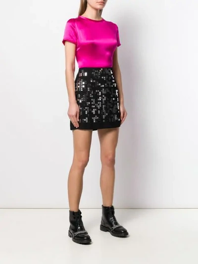 Shop Pinko Mirror Patch Mini Skirt In Black