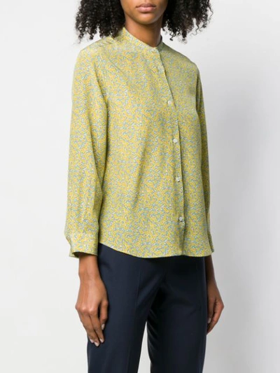 Shop Aspesi Floral Print Shirt In Yellow