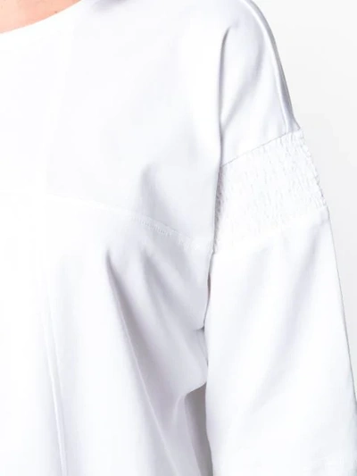 Shop Diesel Black Gold Ribbed Sleeve Detail T-shirt - White
