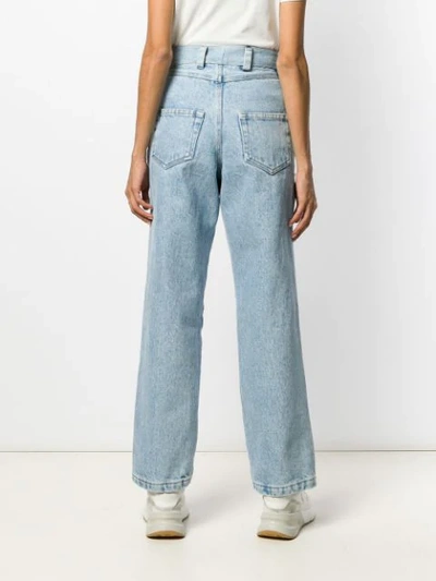 Shop Seen Ripped Wide Leg Jeans In Blue