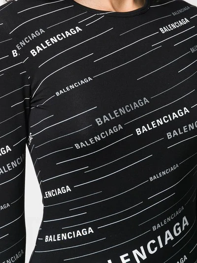 Shop Balenciaga Logo Printed T-shirt In Black