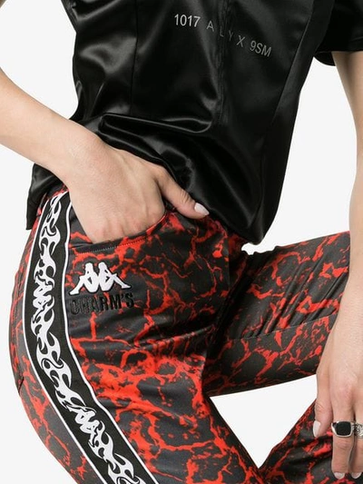 Shop Charm's X Kappa Hose Mit Flammen-print In  Red