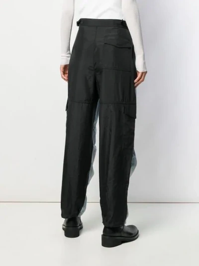 Shop Alexander Wang Contrast Denim Panel Trousers In Blue