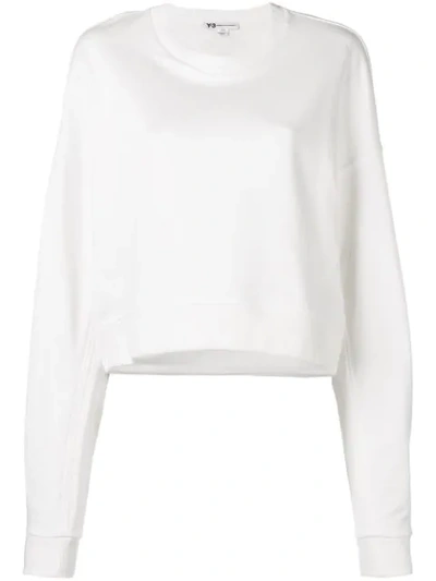 Shop Y-3 Oversized Logo Sweatshirt In White