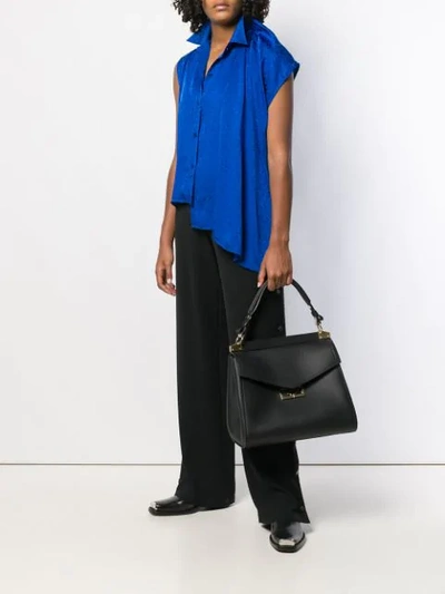 Shop Balenciaga Sleeveless Blouse In Blue