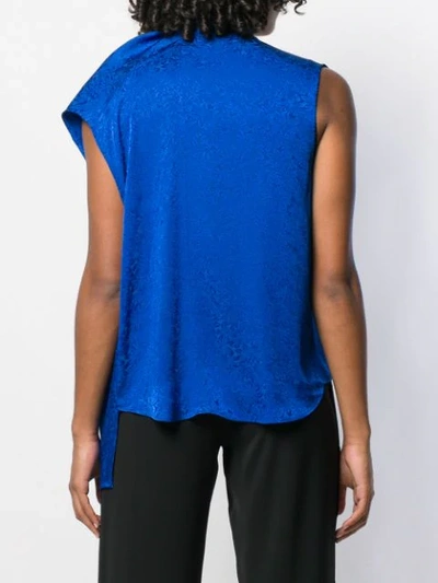 Shop Balenciaga Sleeveless Blouse In Blue