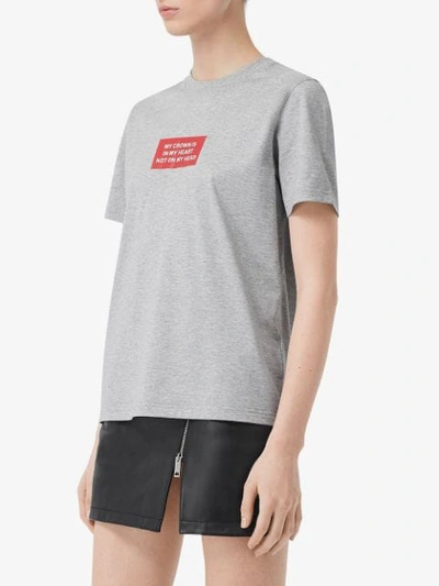 Shop Burberry Montage Print Cotton T-shirt In Grey